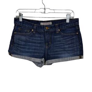 J Brand Santiago 5-Pocket Cuffed Denim Shorts Dark Wash Women 26